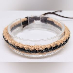 Men's bracelet braided rope‎ brown new e54